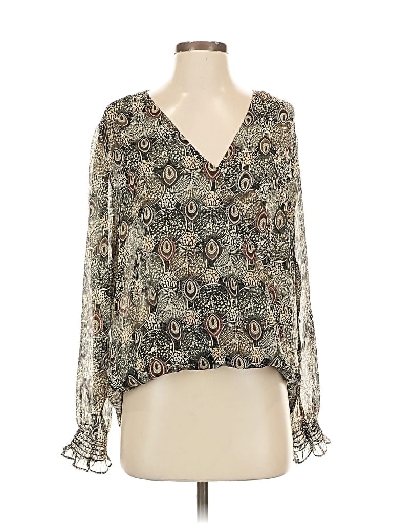 Pre-owned Veronica M 3/4 Sleeve Blouse In Gray