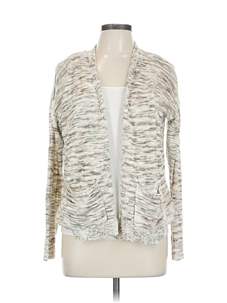 Pre-owned Christopher & Banks Cardigan Sweater In Silver