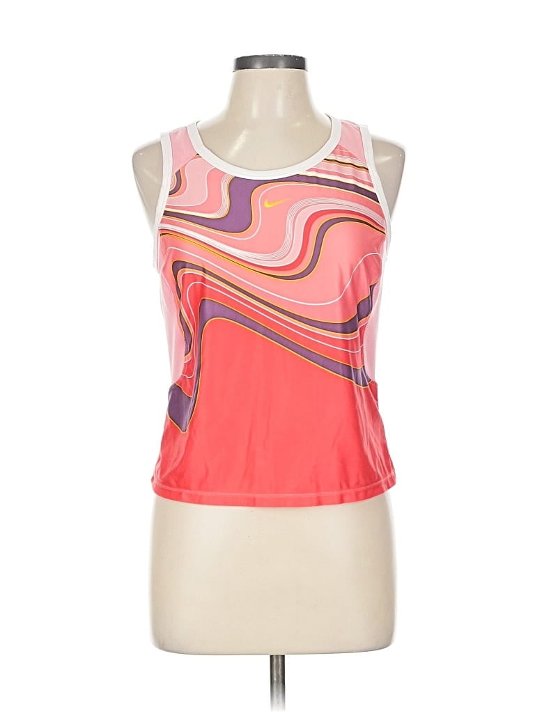 Pre-owned Nike Tank Top Pink Halter Neckline Tops