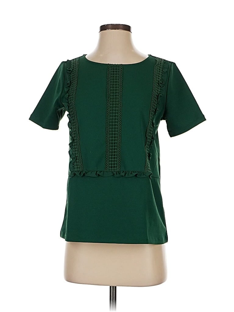 Pre-owned Ann Taylor Short Sleeve Blouse In Green