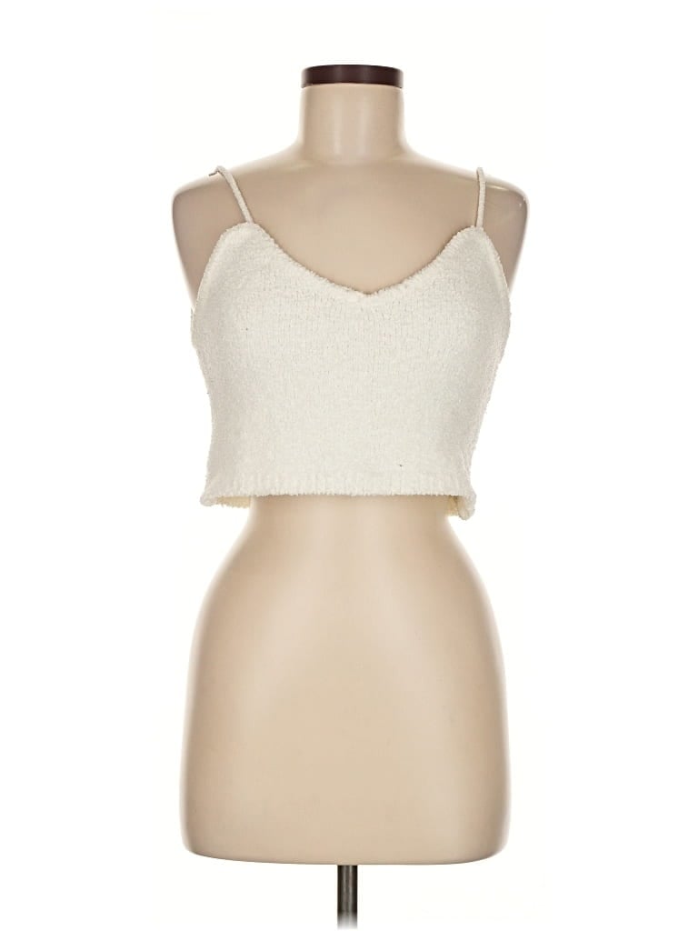Pre-owned Garage Sleeveless Top Ivory Sweetheart Neckline Tops In White