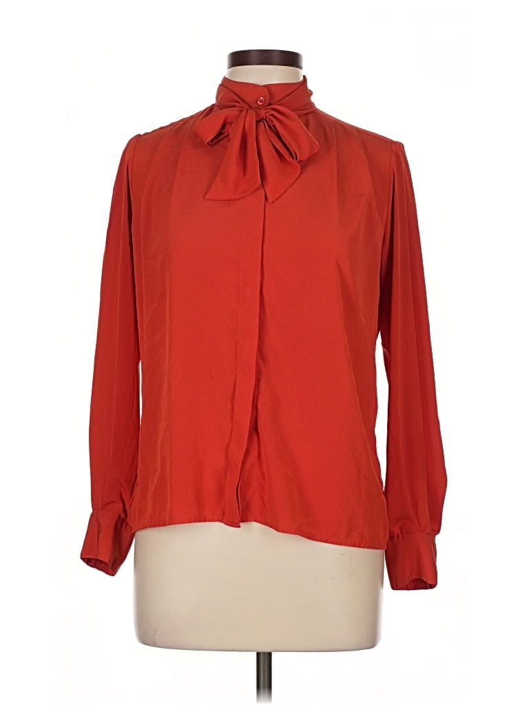 Pre-owned Assorted Brands Long Sleeve Blouse In Red