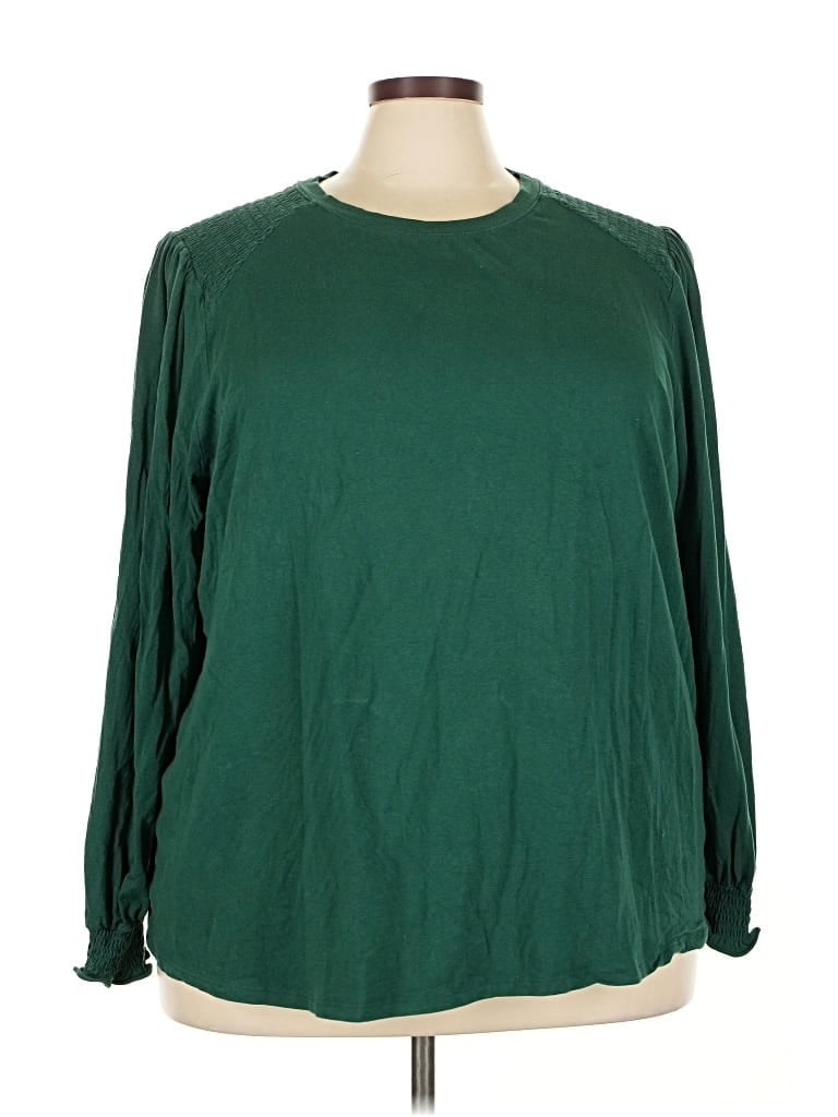 Pre-owned Lc Lauren Conrad Long Sleeve Blouse In Green