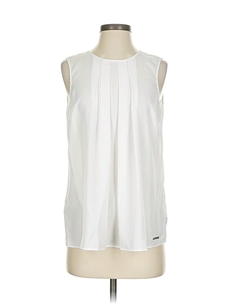 Pre-owned Michael Michael Kors Sleeveless Blouse In White
