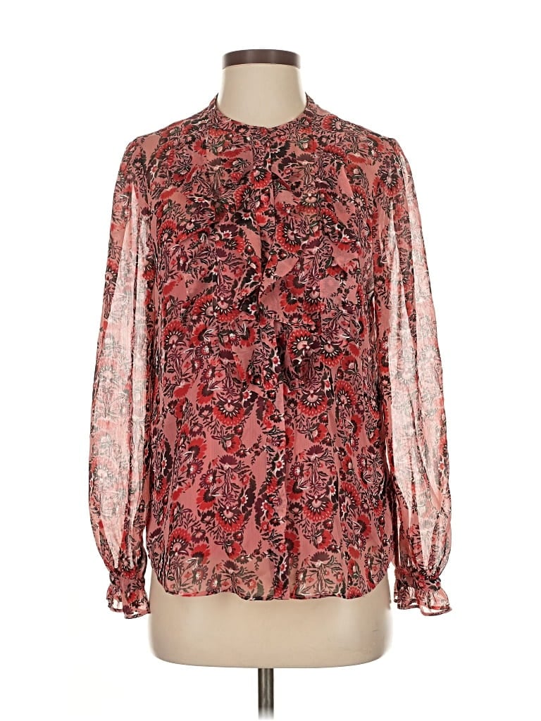 Pre-owned Boden Long Sleeve Blouse In Red