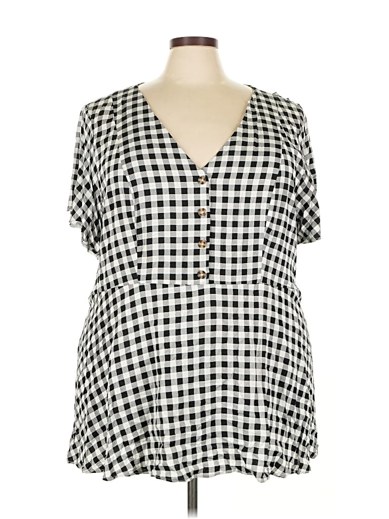 Pre-owned Torrid Short Sleeve Blouse In Black