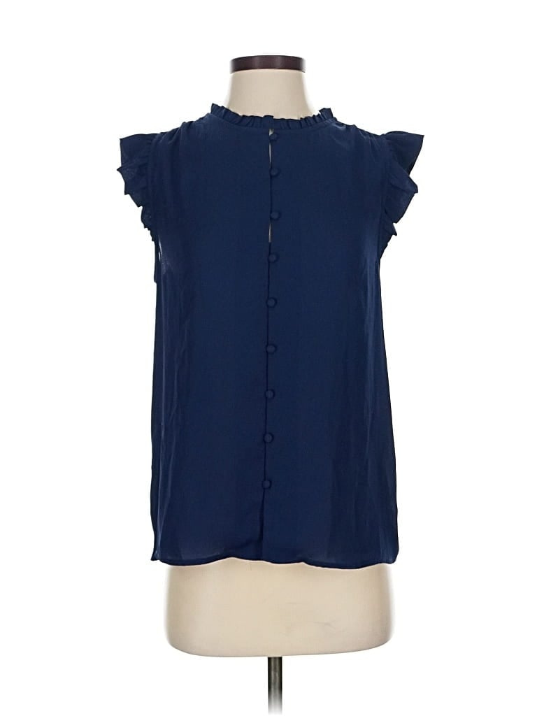 Pre-owned Ann Taylor Sleeveless Blouse In Blue