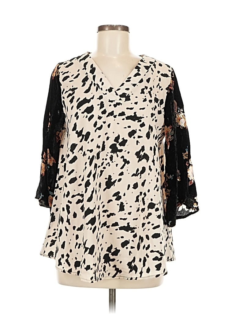 Pre-owned Grace & Emma 3/4 Sleeve T-shirt In White