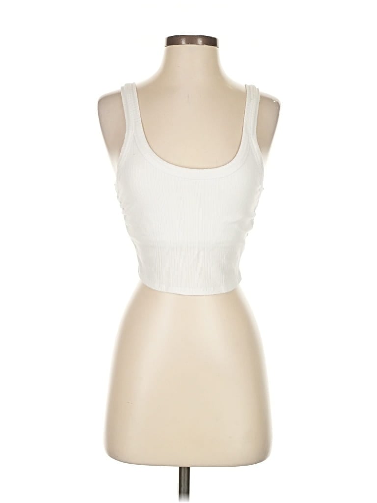 Pre-owned Vitamin A Tank Top Ivory Strapless Neckline Tops In White