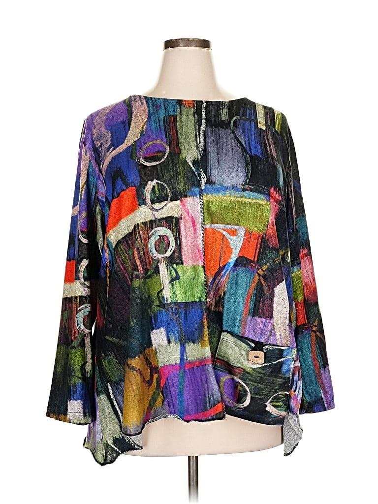 Pre-owned Jess & Jane 3/4 Sleeve Blouse In Black