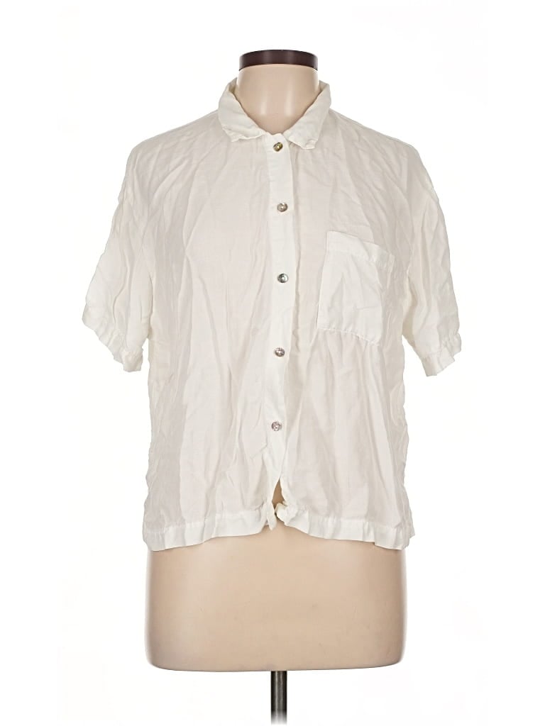 Pre-owned Assorted Brands Short Sleeve Blouse In White