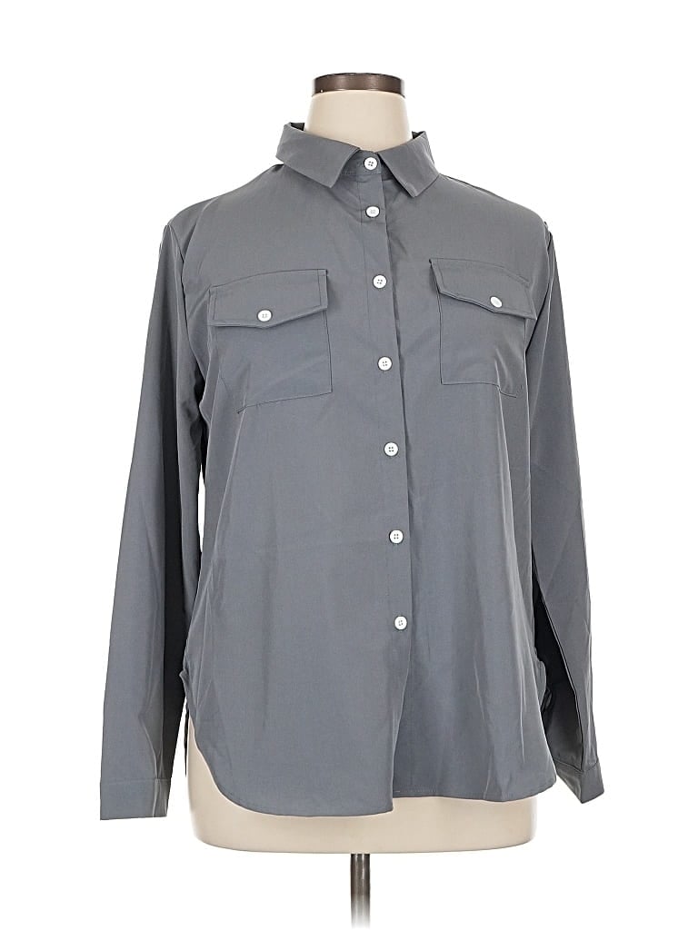 Pre-owned Unbranded Long Sleeve Blouse In Gray