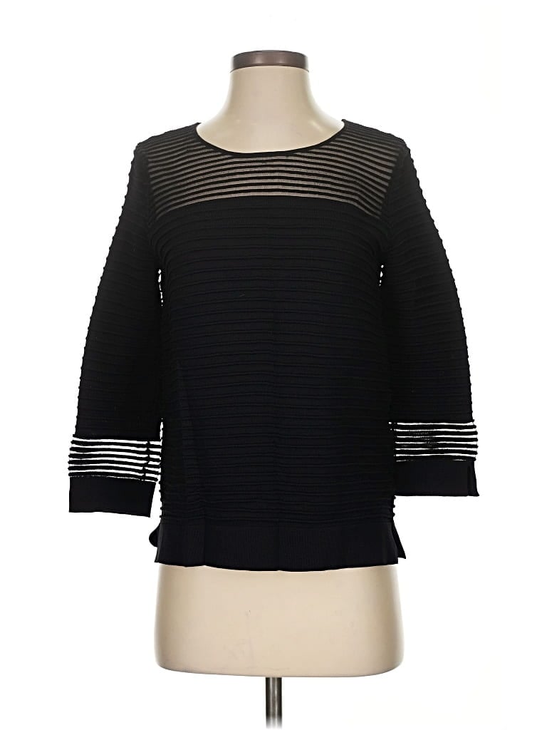 Pre-owned Gerard Darel 3/4 Sleeve Top Black Boatneck Tops