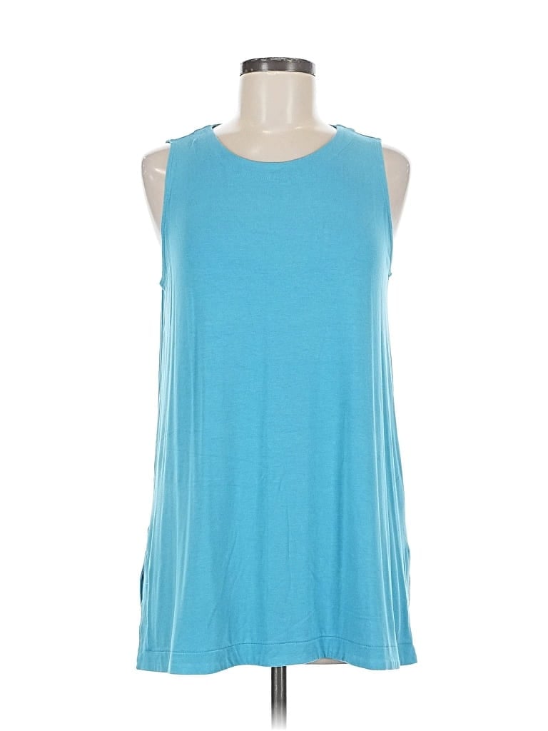 Pre-owned Jjill Sleeveless Top Teal Halter Neckline Tops In Blue