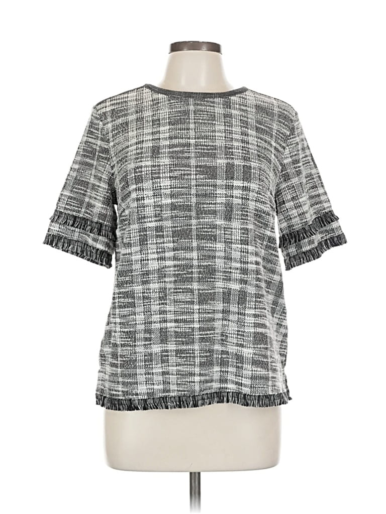 Pre-owned Banana Republic Short Sleeve Blouse In Gray