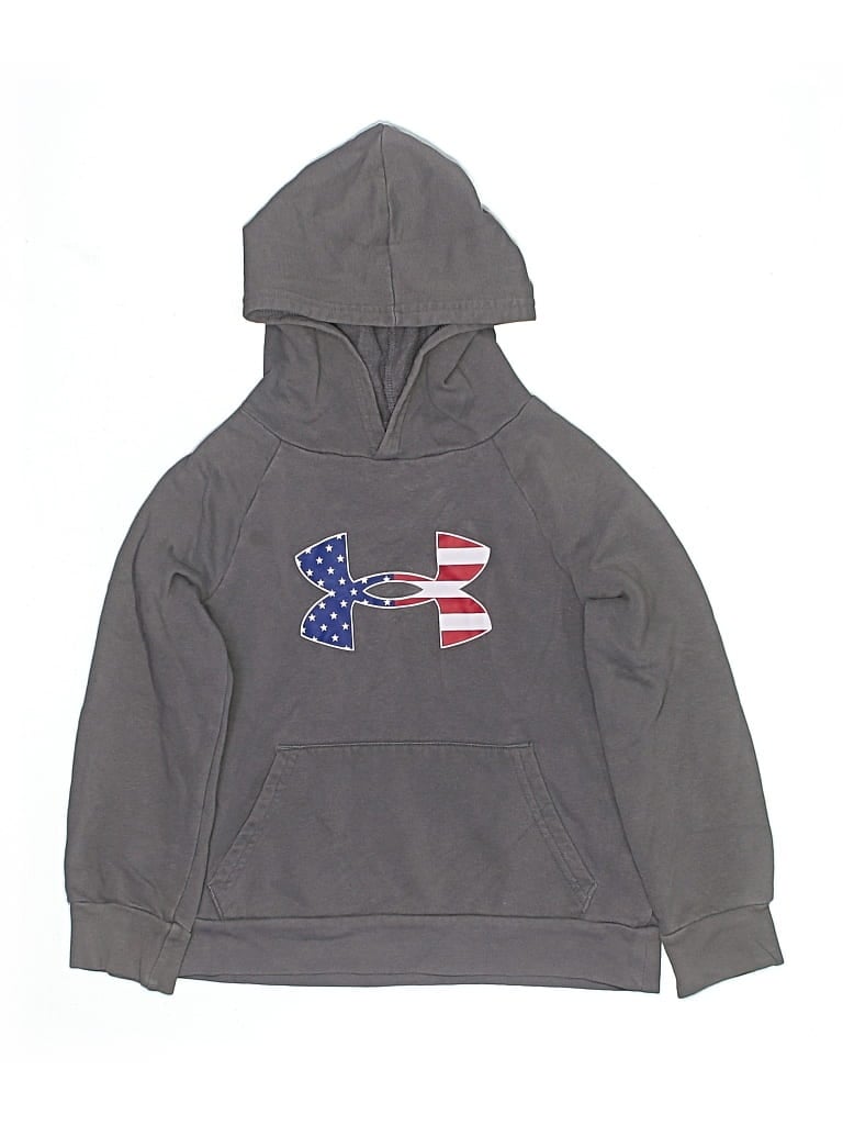 Pre-owned Under Armour Kids' Pullover Hoodie In Gray