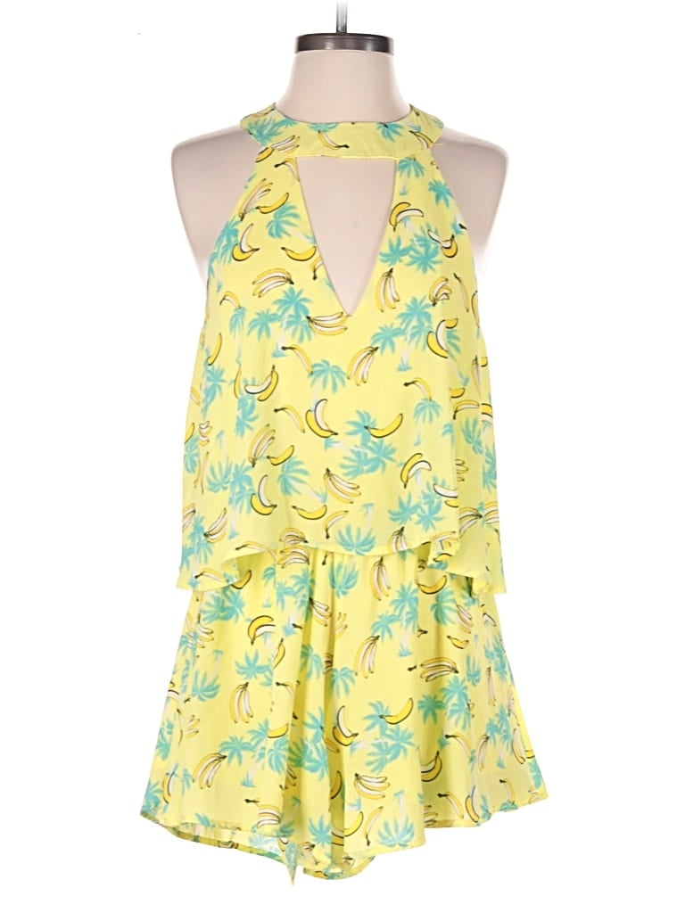 Pre-owned Peach Love Romper In Yellow