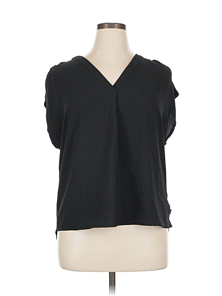 Pre-owned Banana Republic Short Sleeve Blouse In Black