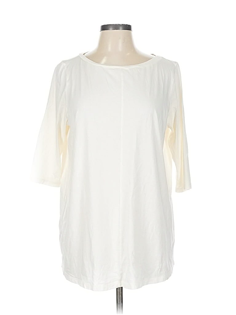 Pre-owned Jjill 3/4 Sleeve T-shirt In White