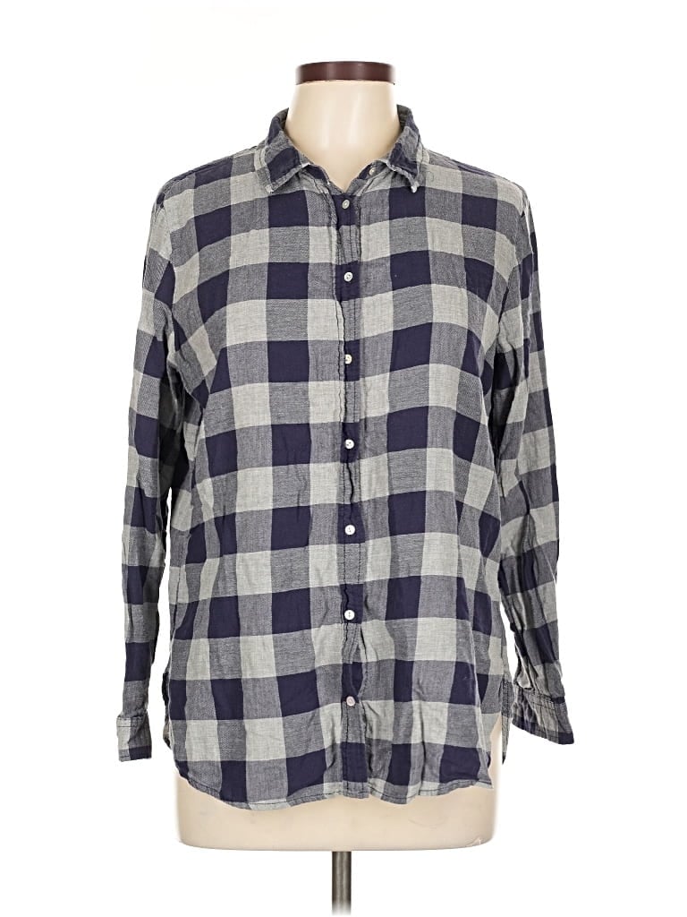 Pre-owned H&m Long Sleeve Button Down Shirt In Gray
