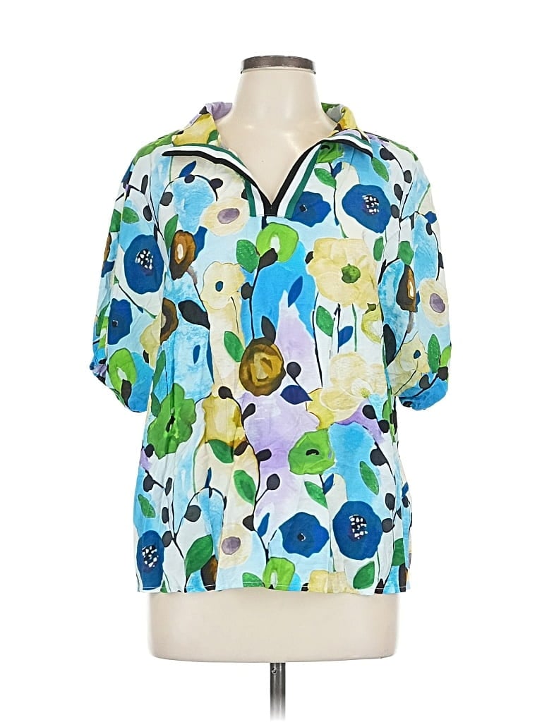 Pre-owned Unbranded Short Sleeve Polo Shirt In Blue