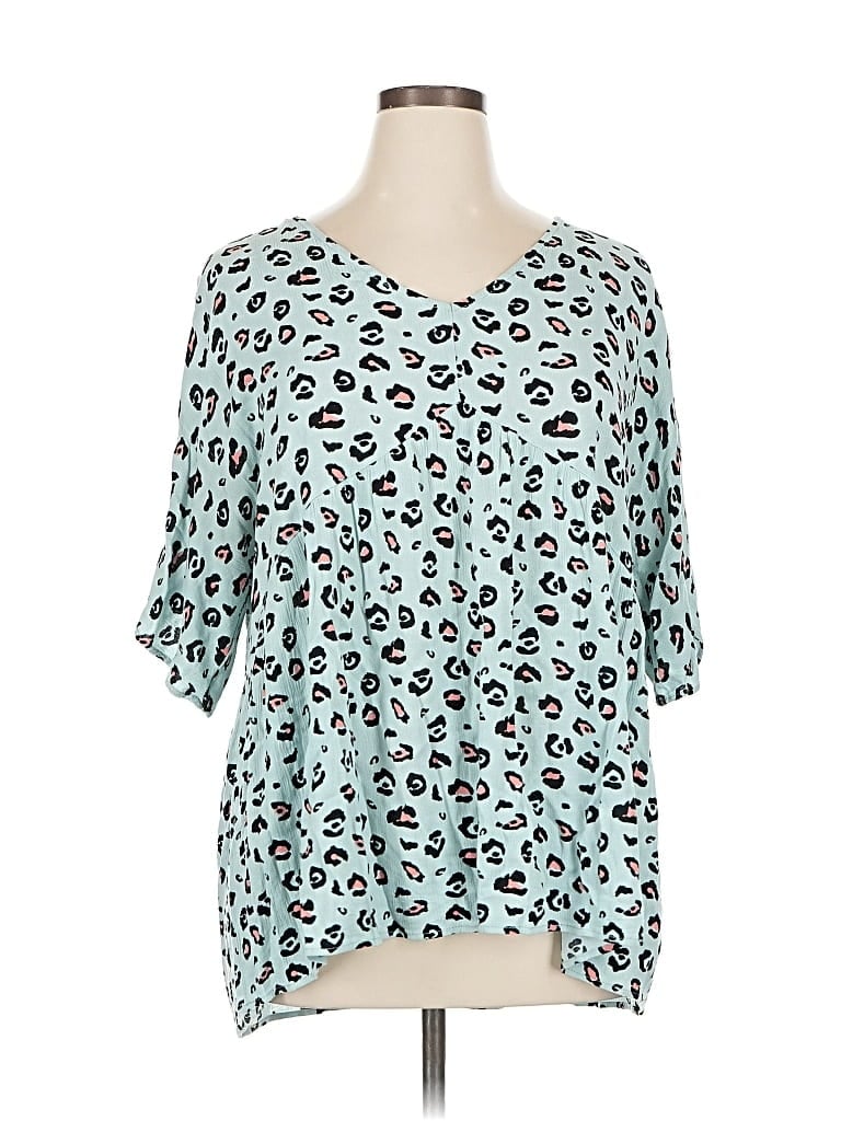 Pre-owned Mts Short Sleeve Blouse In Blue