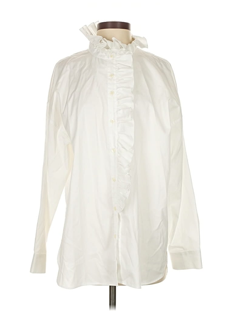 Pre-owned Hinson Wu Long Sleeve Blouse In White