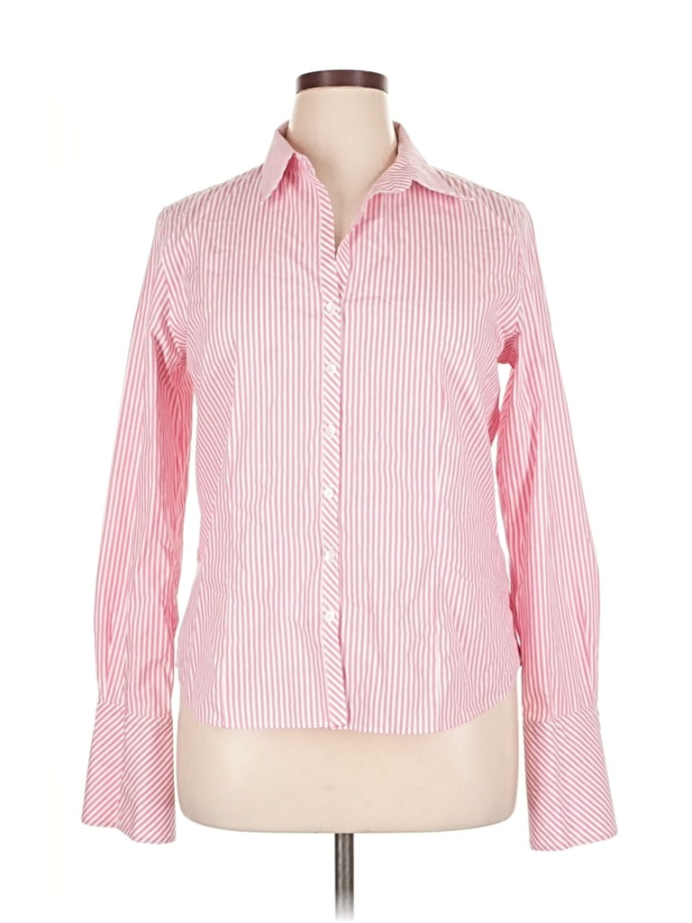 Pre-owned Talbots Long Sleeve Button Down Shirt In Pink
