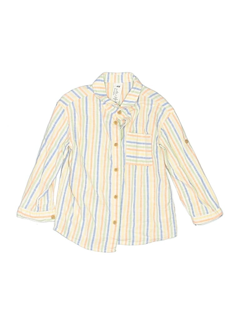 Pre-owned H&m Kids' Long Sleeve Button Down Shirt In Yellow