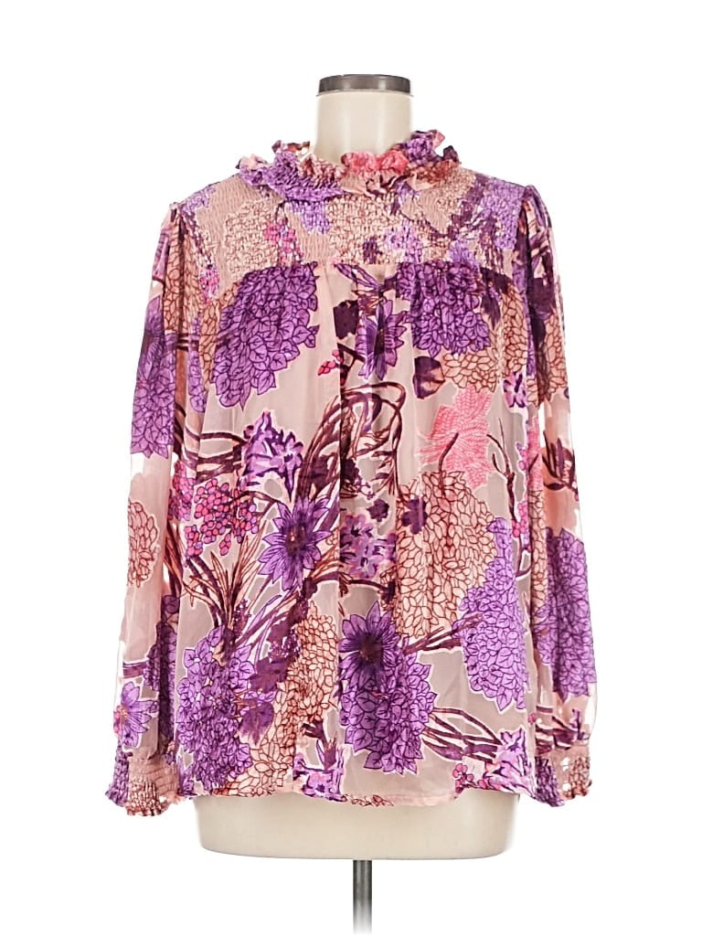 Pre-owned Ivy Jane Long Sleeve Blouse In Purple
