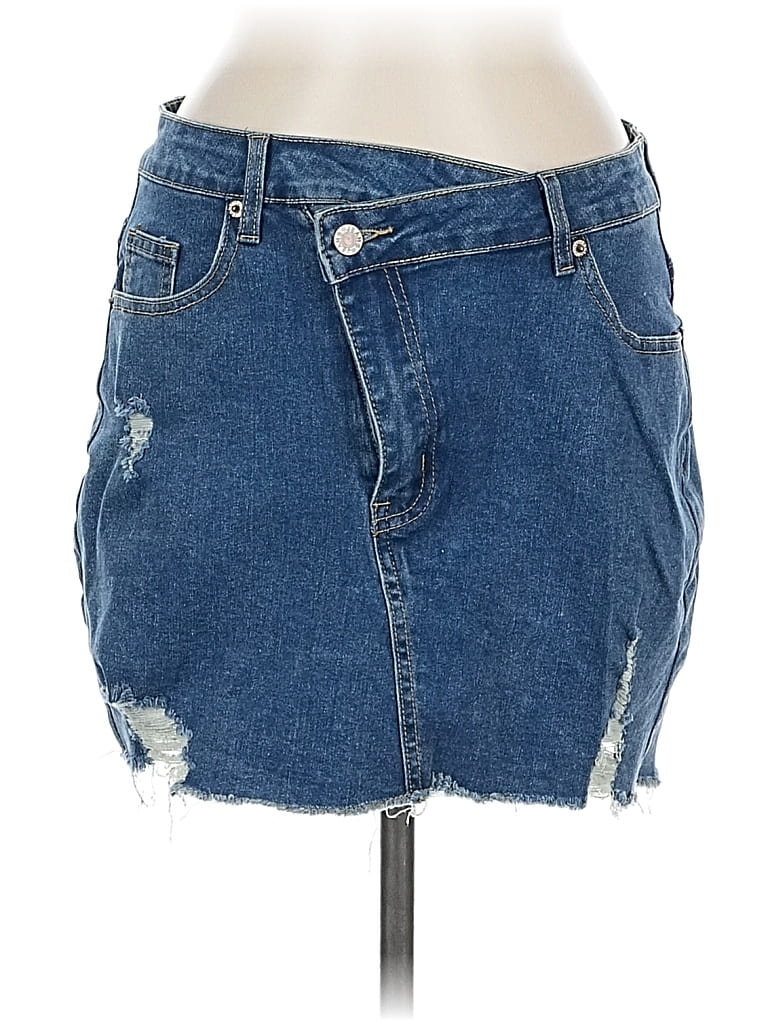 Pre-owned Fashion Denim Skirt In Blue
