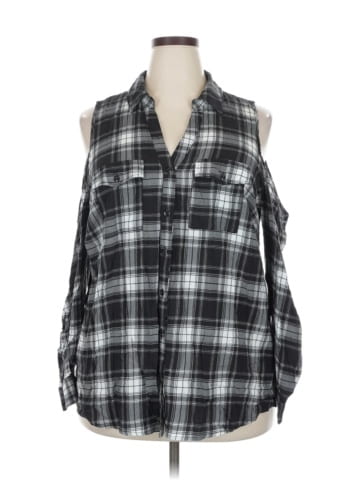 Hype Sleeveless Button-Down Shirt (view 1)