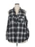 Hype Plaid Gray Sleeveless Button-Down Shirt Size 2X - photo 1