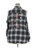 Hype Plaid Gray Sleeveless Button-Down Shirt Size 2X - photo 2