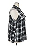 Hype Plaid Gray Sleeveless Button-Down Shirt Size 2X - photo 4