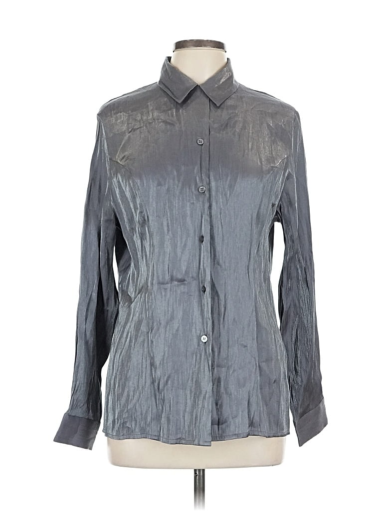Pre-owned Preston & York Long Sleeve Blouse In Gray