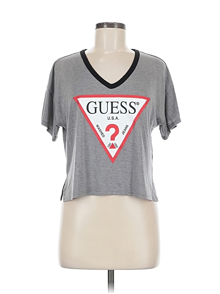 Pre-owned Guess Short Sleeve T-shirt In Gray