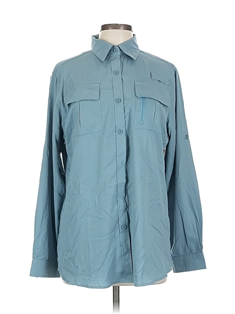 Pre-owned Unbranded Long Sleeve Blouse In Blue