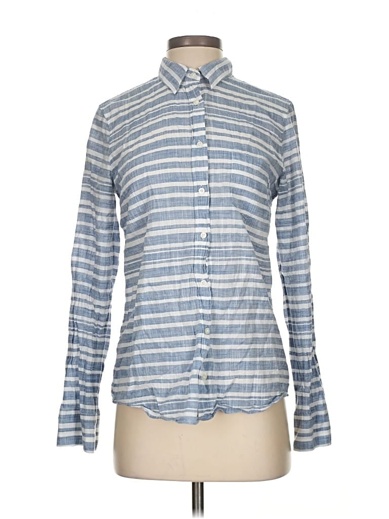 Pre-owned J.crew Factory Store Long Sleeve Button Down Shirt In Blue