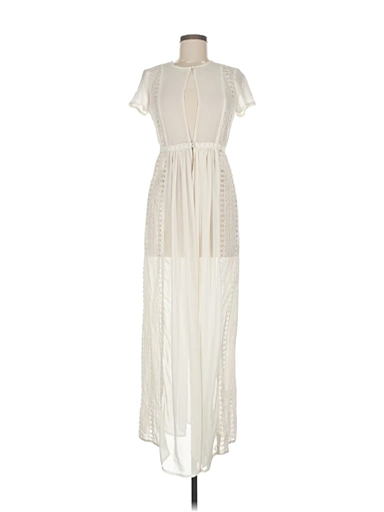 Pre-owned Lc Lauren Conrad Casual Dress In White