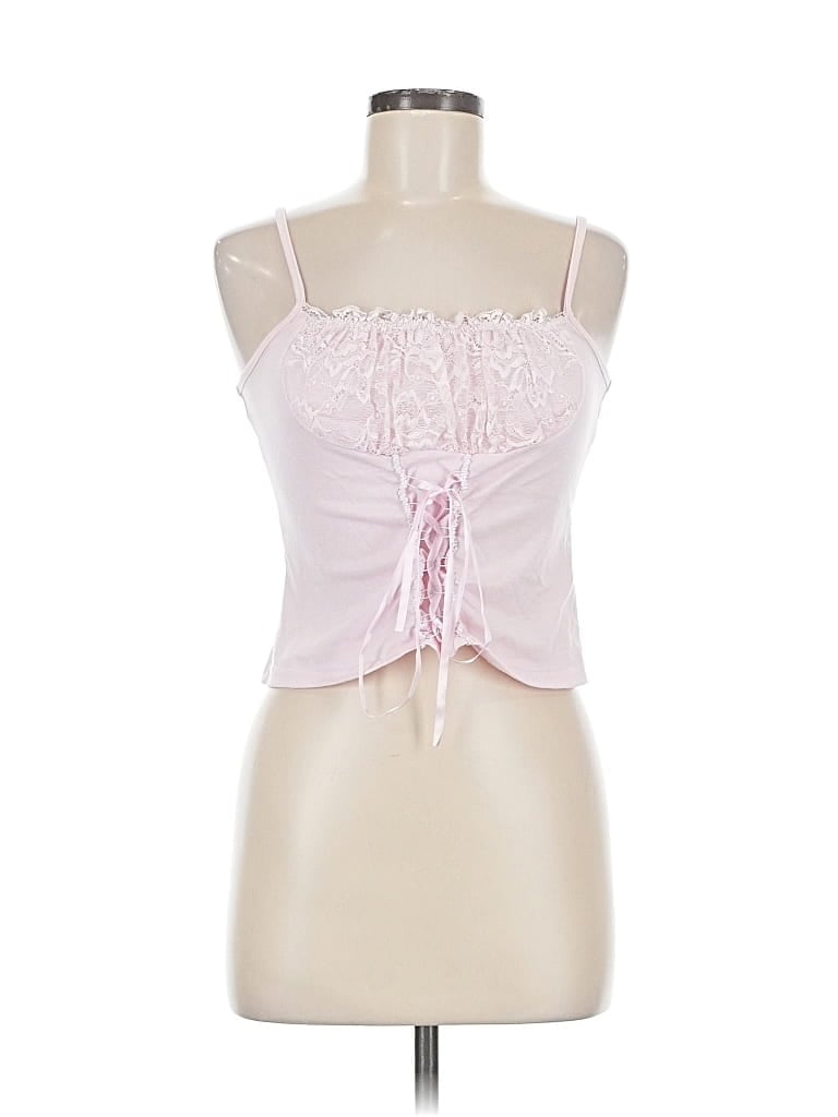 Pre-owned Romwe Sleeveless Blouse In Pink