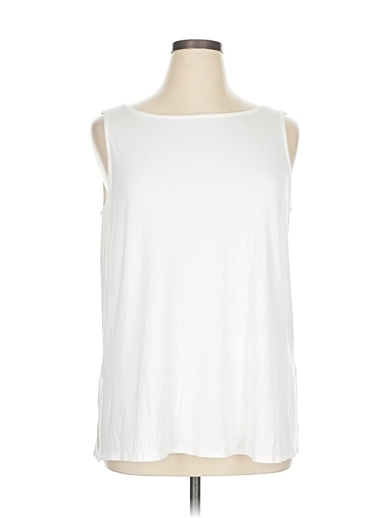 Pre-owned Eileen Fisher Sleeveless T-shirt In White