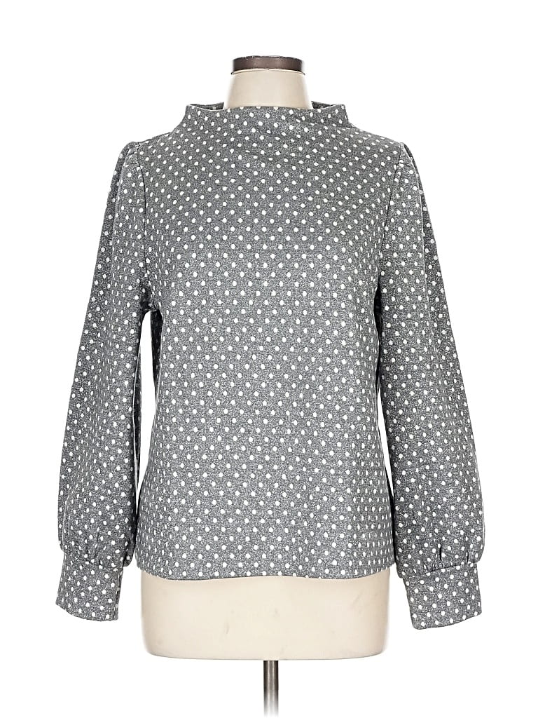 Pre-owned Talbots Long Sleeve Blouse In Gray