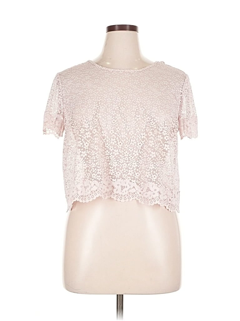 Pre-owned Victoria's Secret Short Sleeve Top Pink Mock Neckline Tops