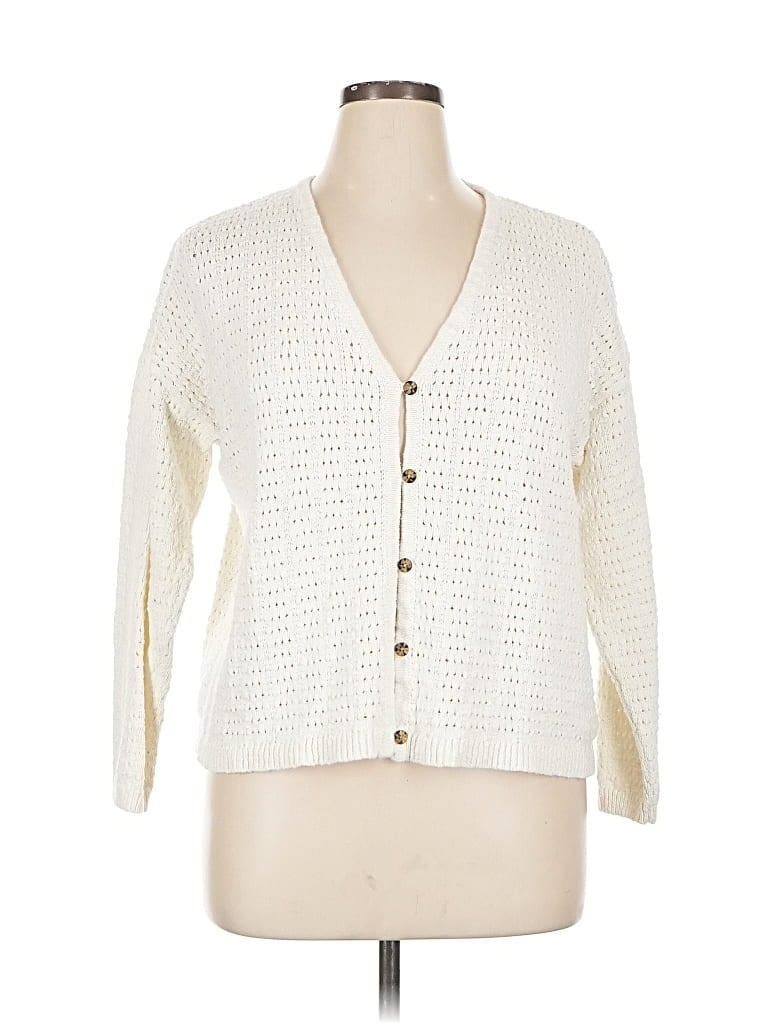 Pre-owned Madewell Cardigan Sweater In White