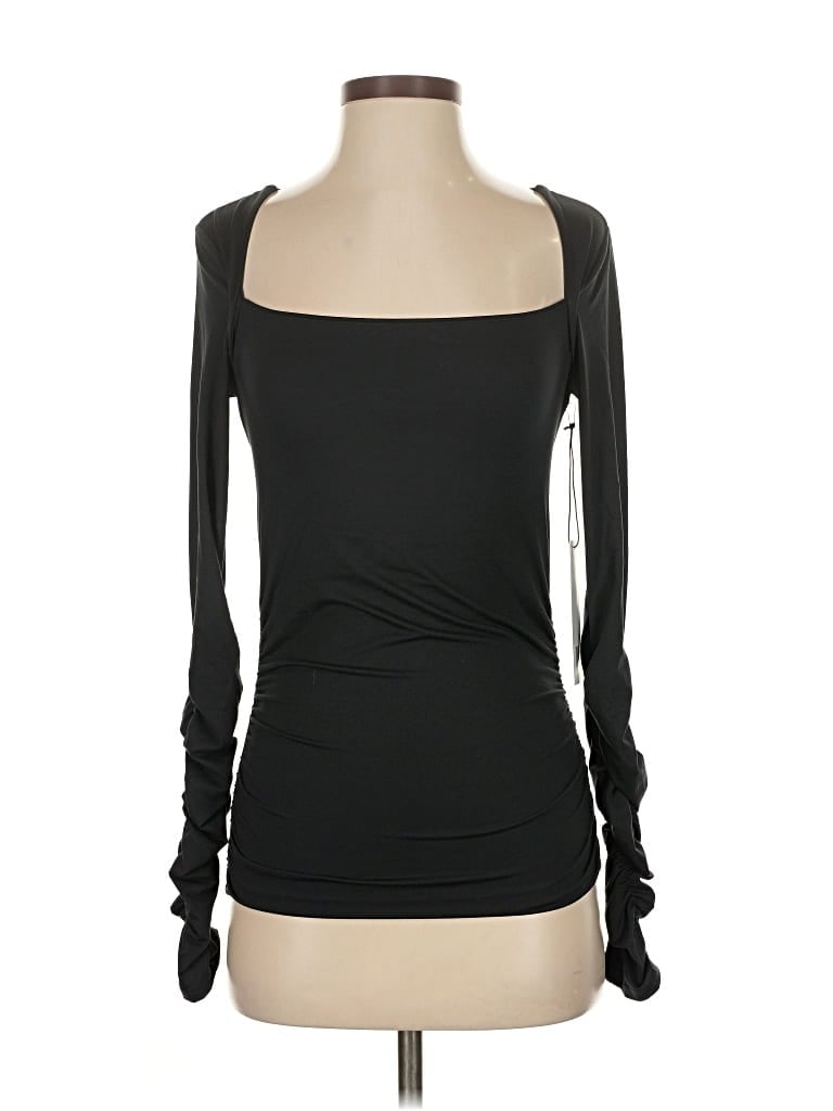 Girlfriend Collective Long Sleeve Top Black Sweetheart Neckline Tops