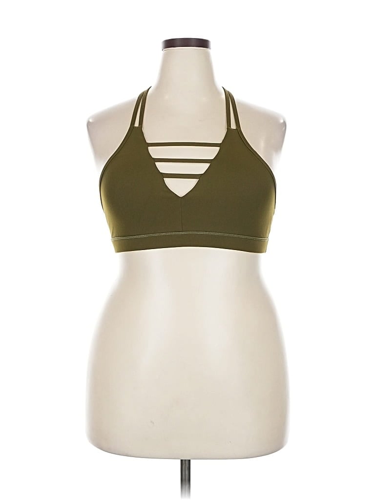 Pre-owned Zyia Active Tank Top Green Halter Neckline Tops