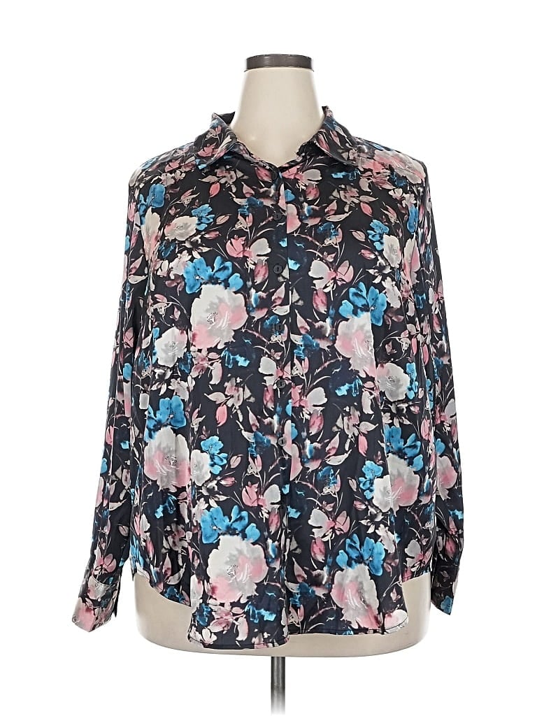 Pre-owned Torrid Long Sleeve Blouse In Blue