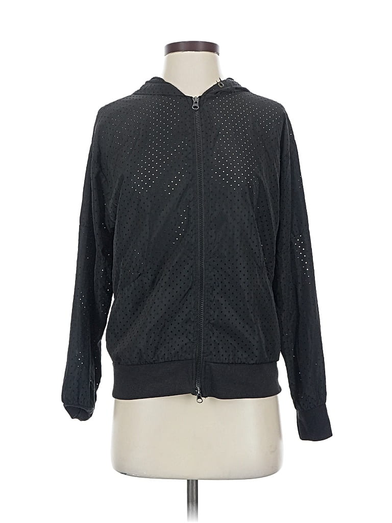 Pre-owned Forever 21 Zip Up Hoodie In Black