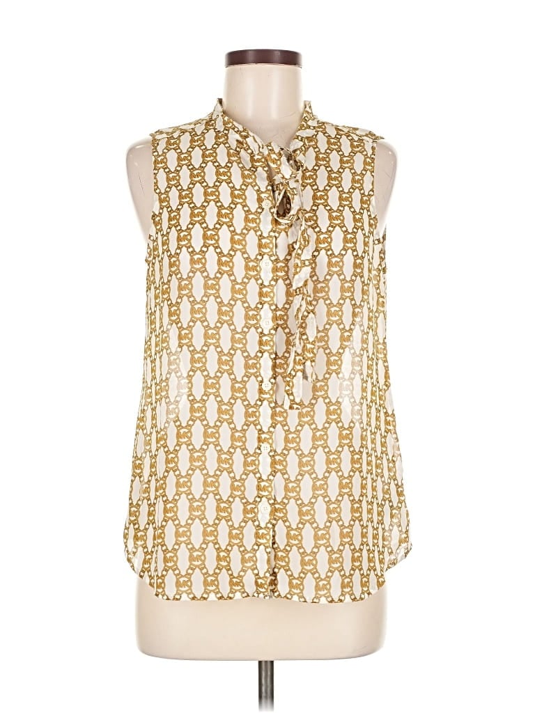 Pre-owned Michael Michael Kors Sleeveless Blouse In Gold